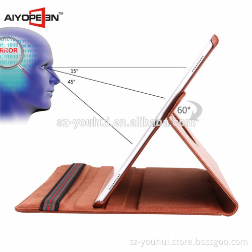 Hot sales PU leather 360 rotating case for ipad pro 12.9 '' smart cover for ipad pro with brown color